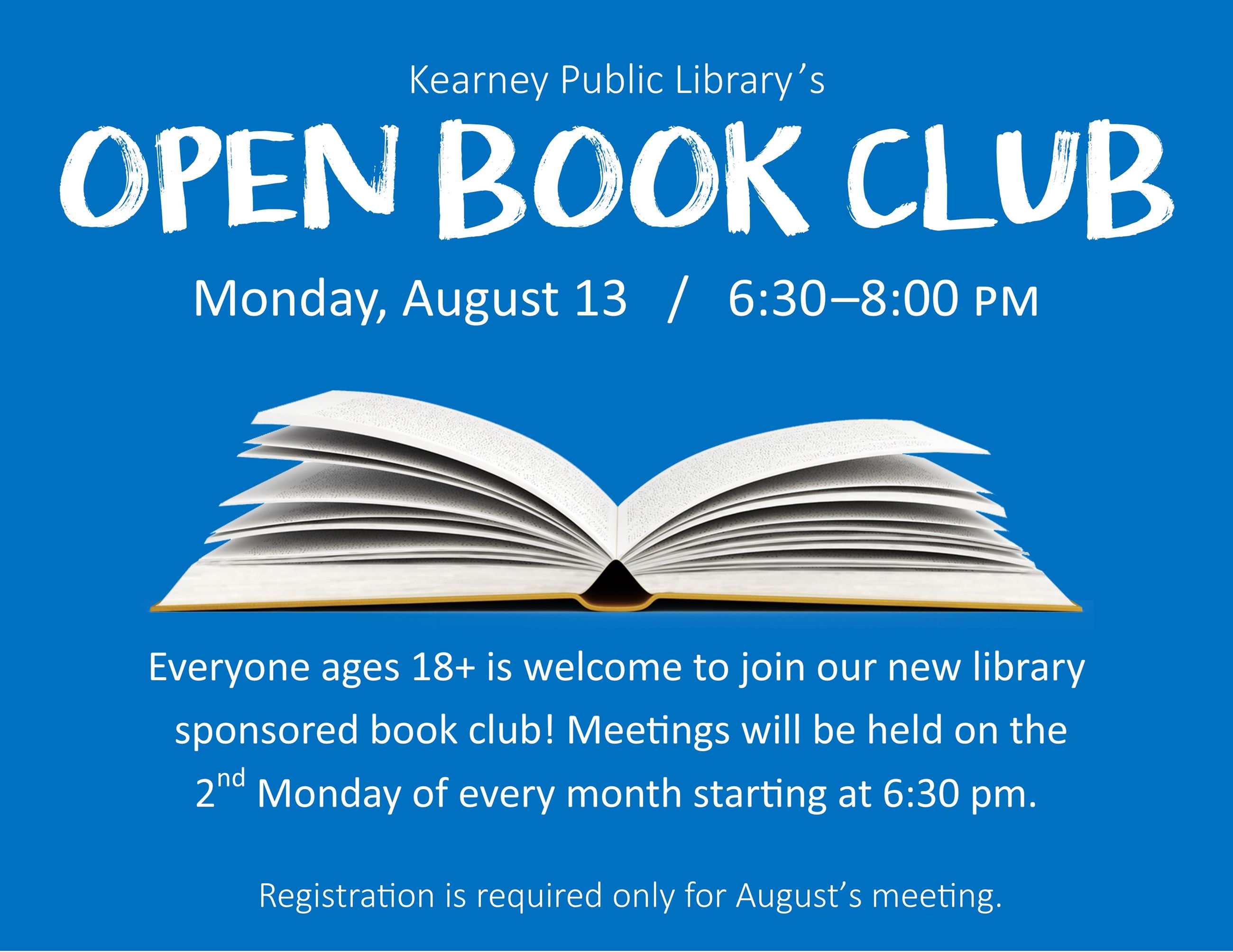 Open Book Club August 2018