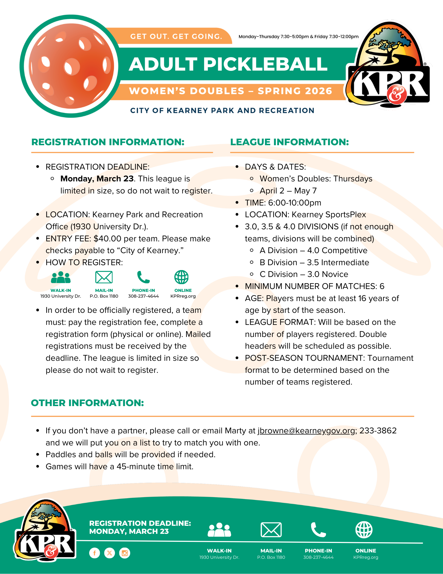 KPR Womens doubles Pickleball Registration Flyer (1)